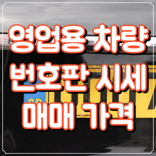 영업용 차량 번호판 시세 매매 가격